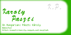 karoly paszti business card