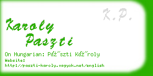 karoly paszti business card